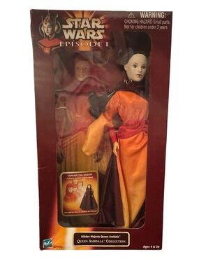 Hasbro Star Wars Episode I Queen Amidala Doll Orange Black Red Outfit